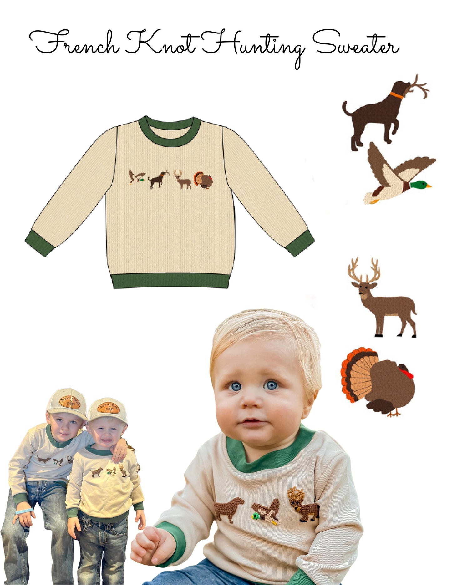 PO 92 HUNTING FRENCH KNOT SWEATER