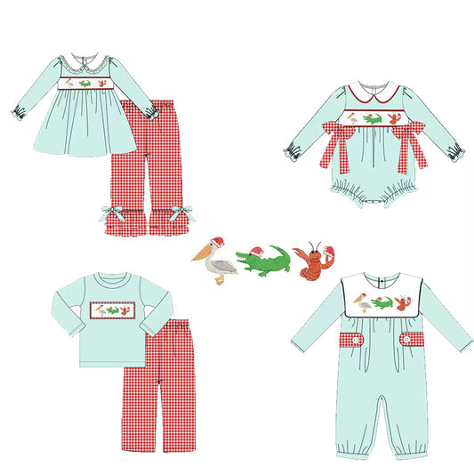 Cajun Christmas Smocked Set