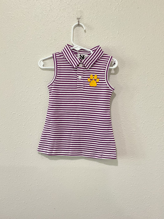 Purple & Gold Embroidery Dress