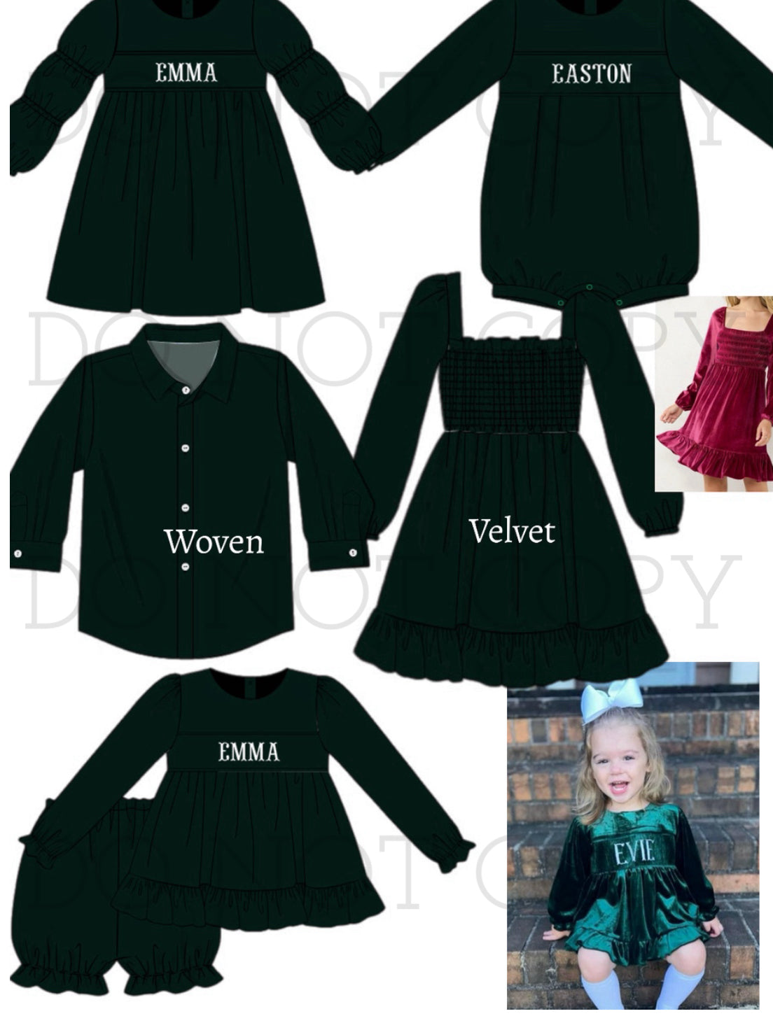 PREORDER 142 ETA NOVEMBER - VELVET NAME SMOCKS