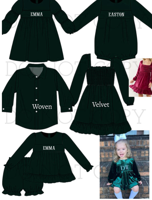 PREORDER 142 ETA NOVEMBER - VELVET NAME SMOCKS