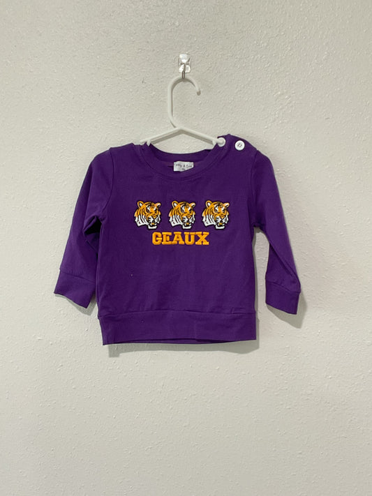 Purple Geaux Embroidery Shirt