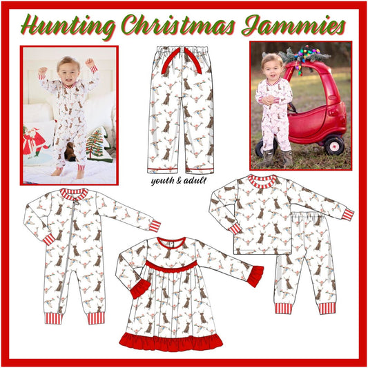 PO 92 KIDS HUNTING CHRISTMAS JAMMIES