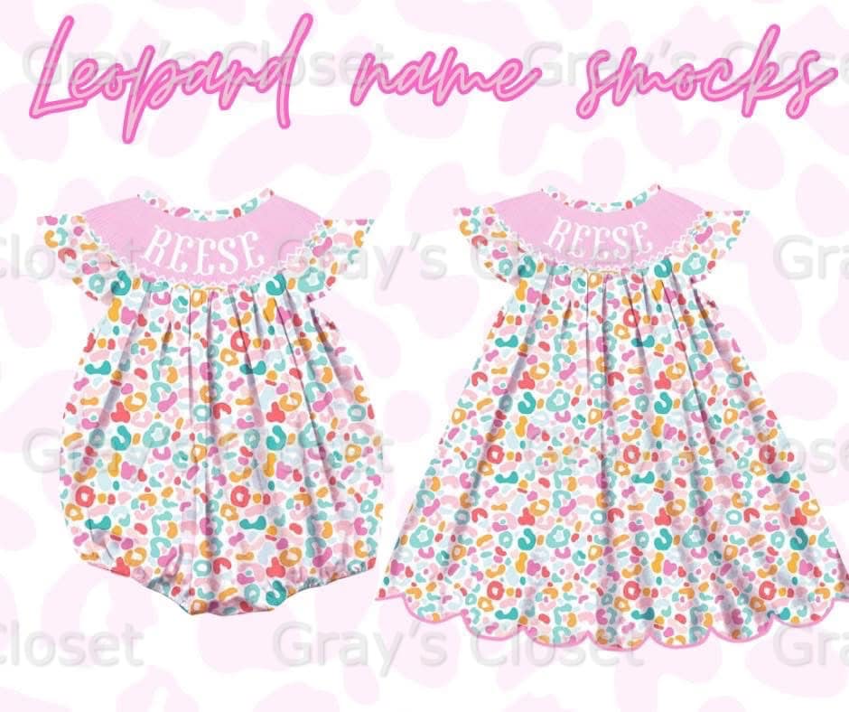 Leopard Name Smock