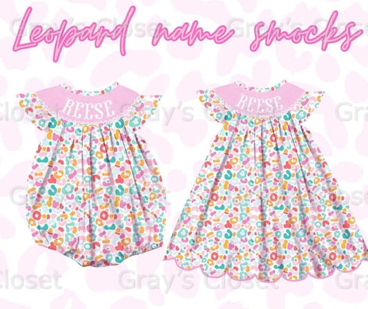 Leopard Name Smock