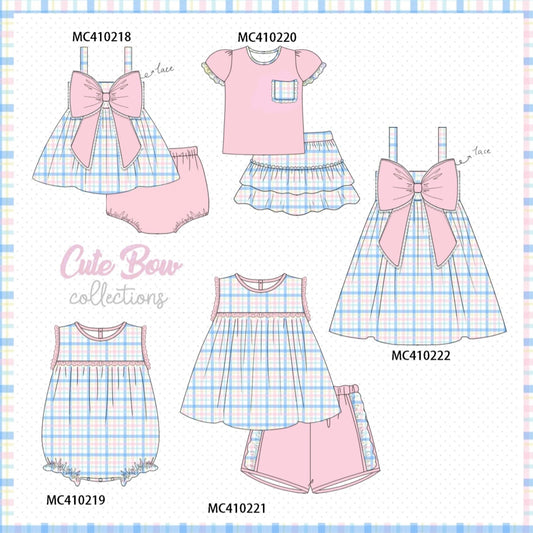 Pink plaid bow collection