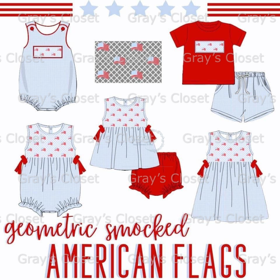 Geo Smocked American Flag