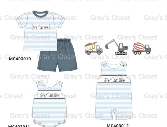 Grey Tractor Embroidery