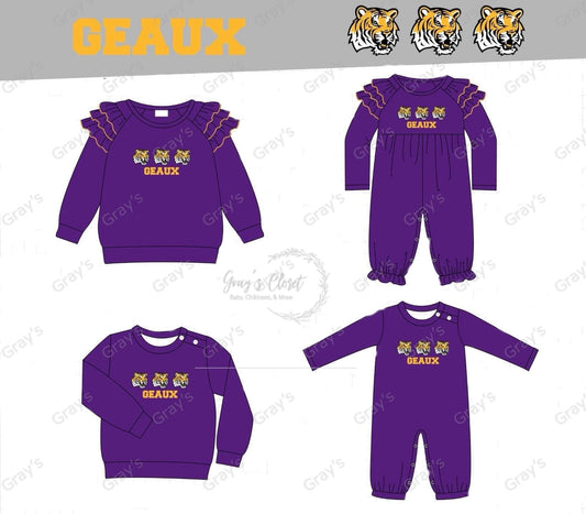 Purple Geaux Embroidery Shirt