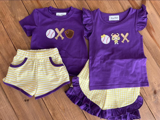 Purple Baseball Trio