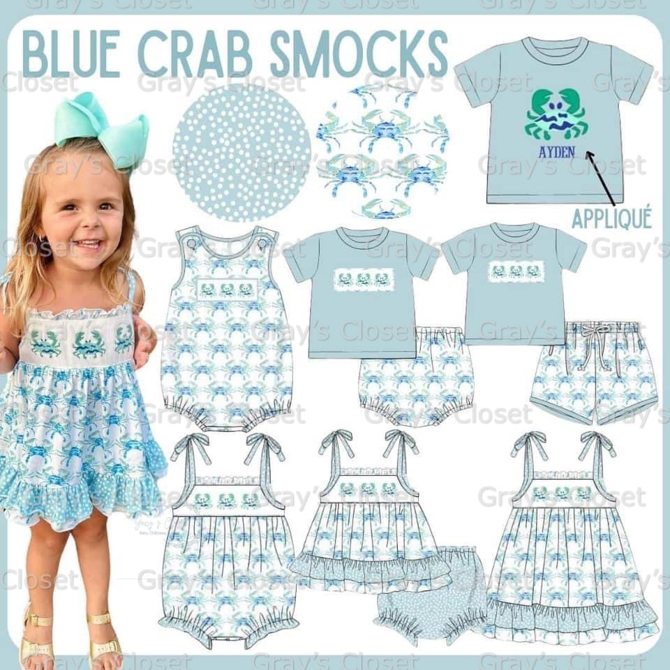 Blue Crab Smocks Collection
