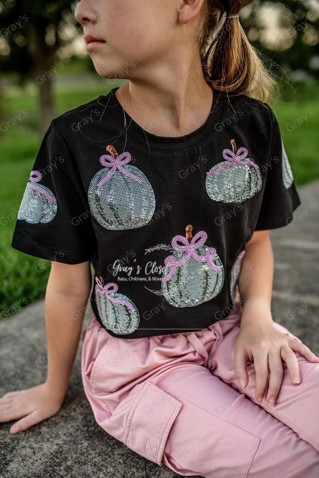 Sequin Pumpkin Tee