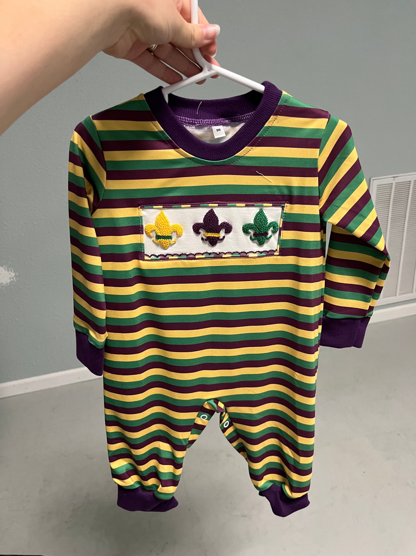 French Knot Mardi Gras Romper