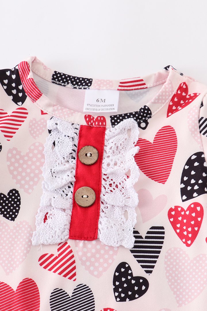 Hearts and Lace Romper