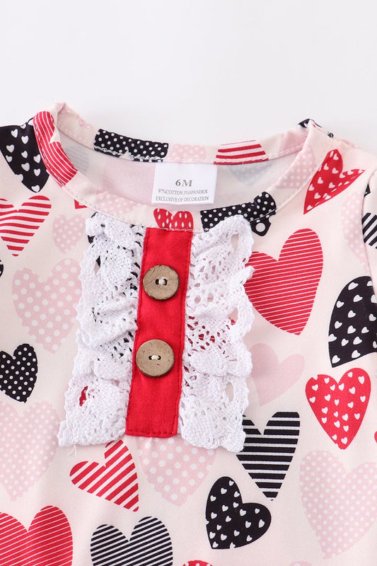 Hearts and Lace Romper