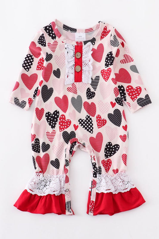 Hearts and Lace Romper