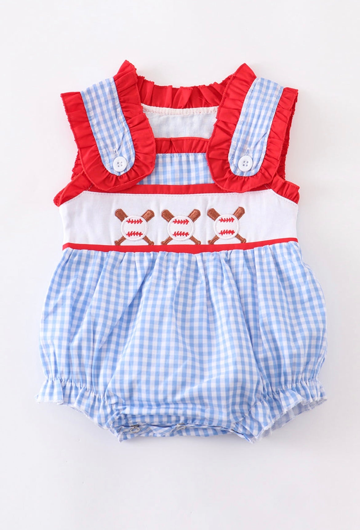 Baseball Ruffle Romper