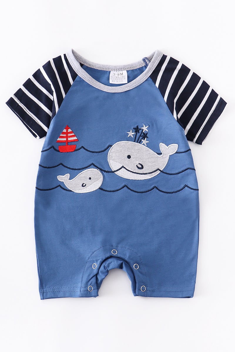 Striped Whale Romper